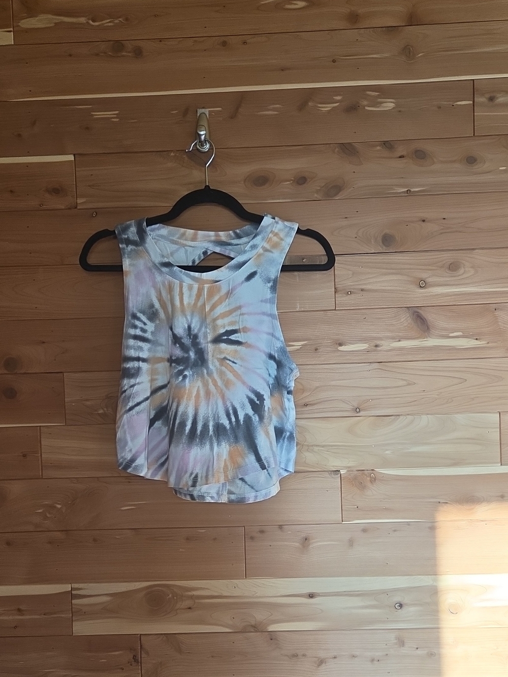 SO Tie-Dye Crop Tank Top - Black, Gray, Orange, Pink